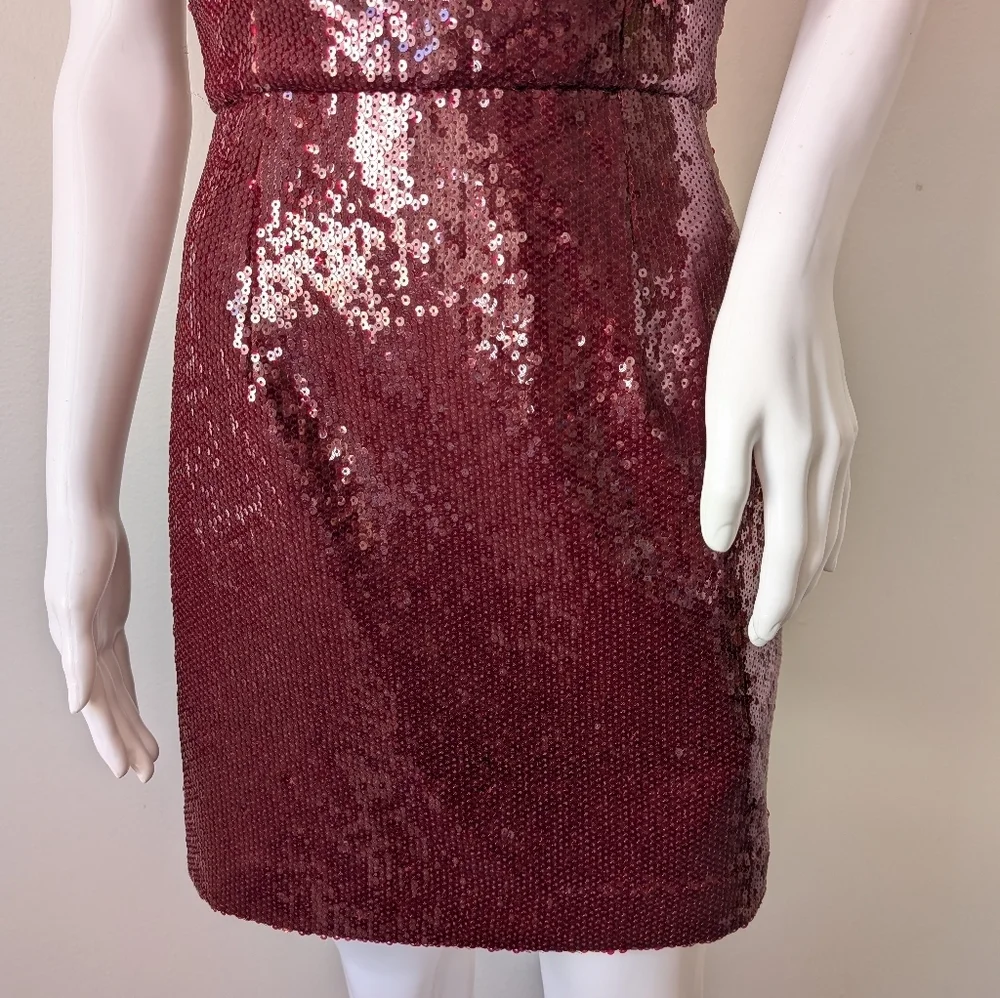 Rebecca Vallance X Nicky Hilton 4 Burgundy Sequin Mini Dress Celebrity formal